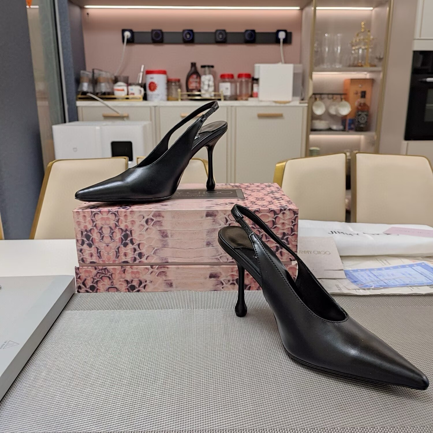 UA Jimmy Choo Leather Pumps 100mm