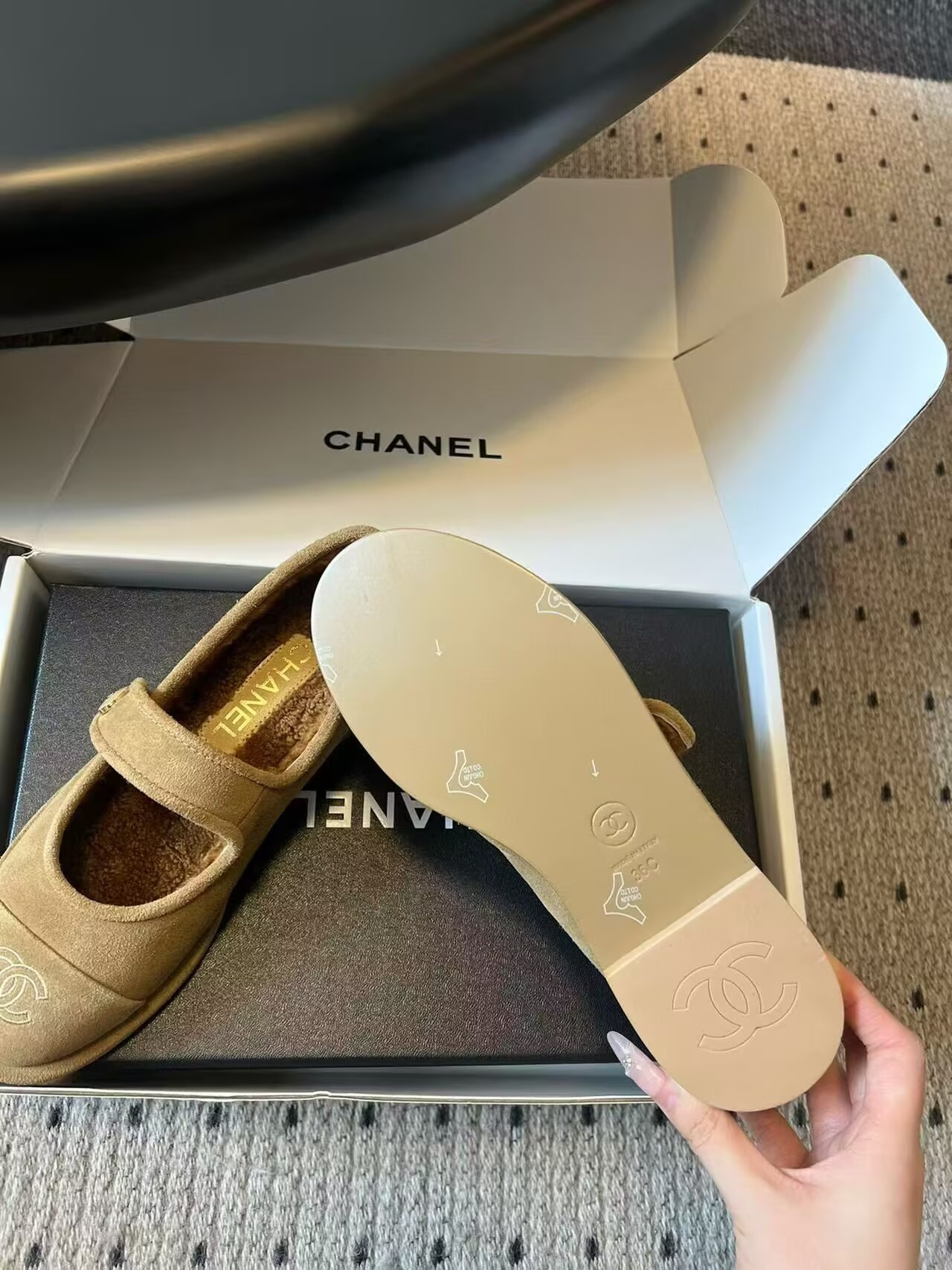 UA Ch**el Mary Jane in Shearling