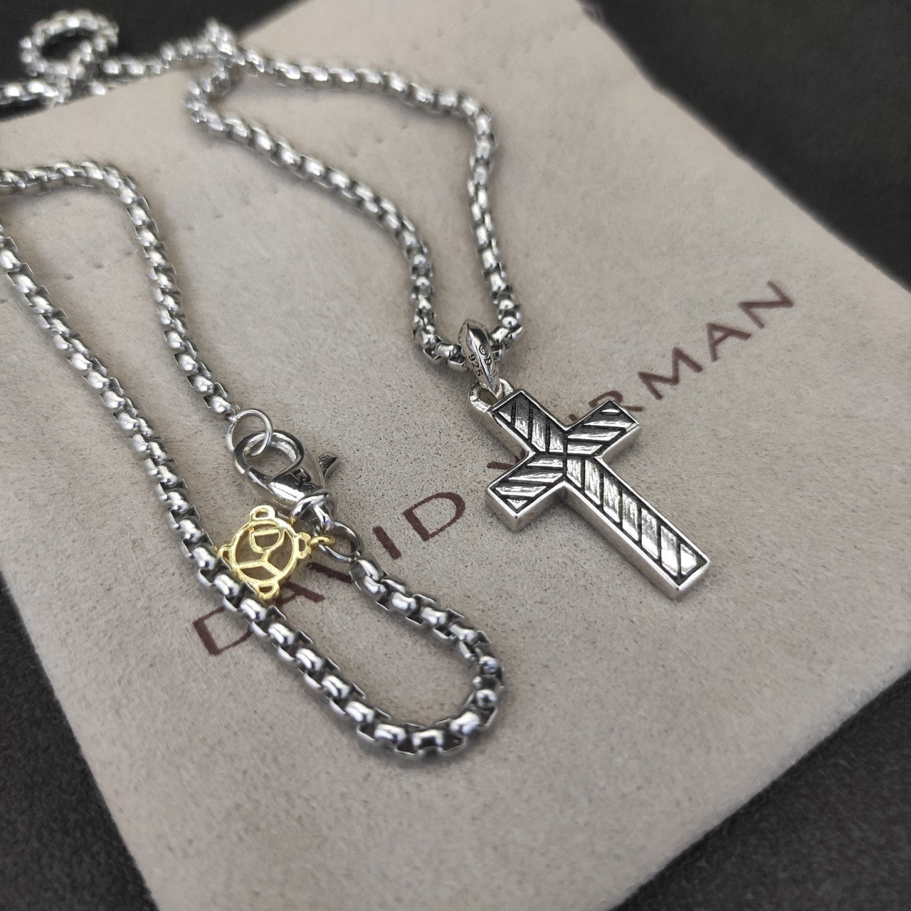 David Yurman black cross Necklace(Chain length 50+5cm delay chain Chain thickness 3mm)