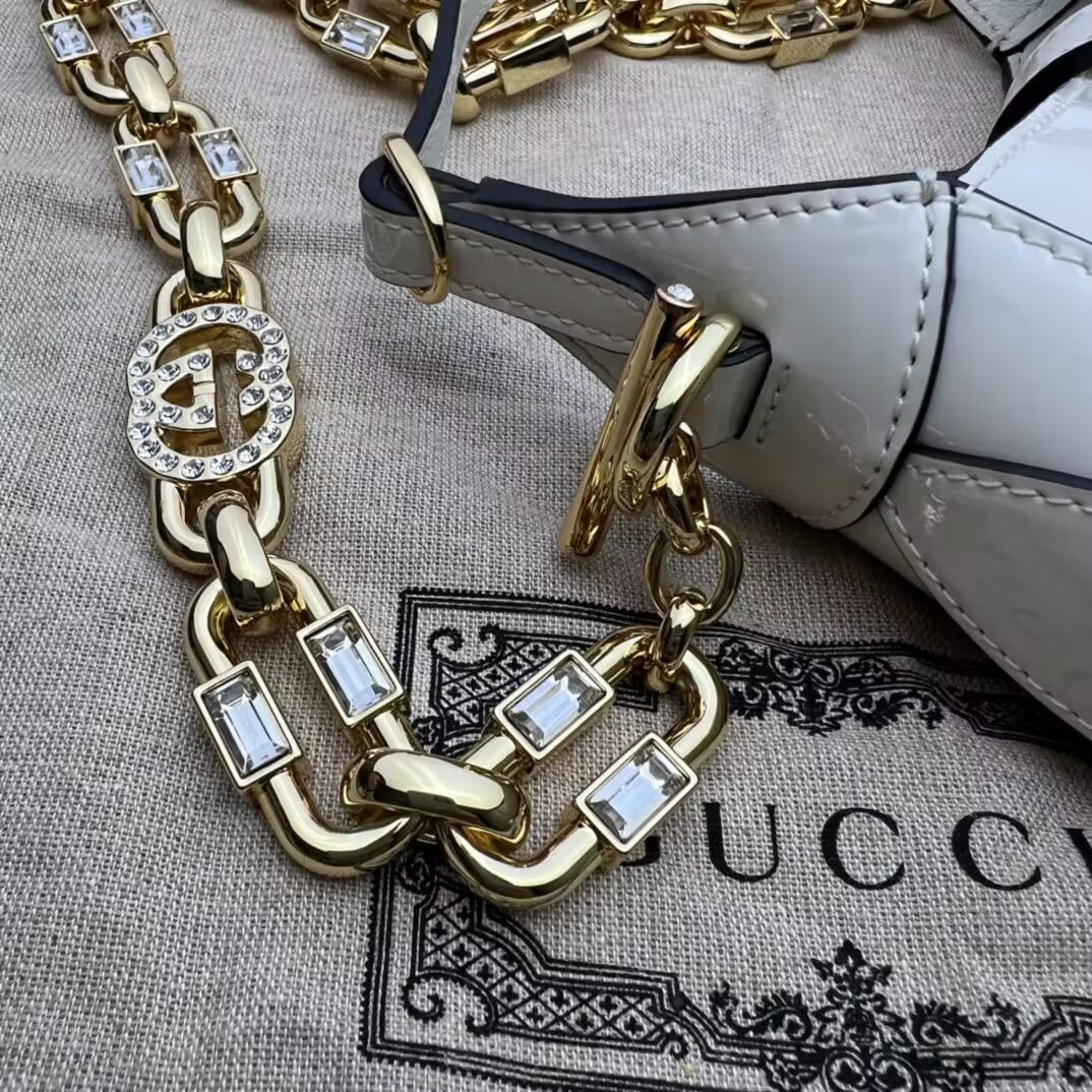 Gucci Mini Jackie 1961 Patent Leather Shoulder Bag 19x13x3cm