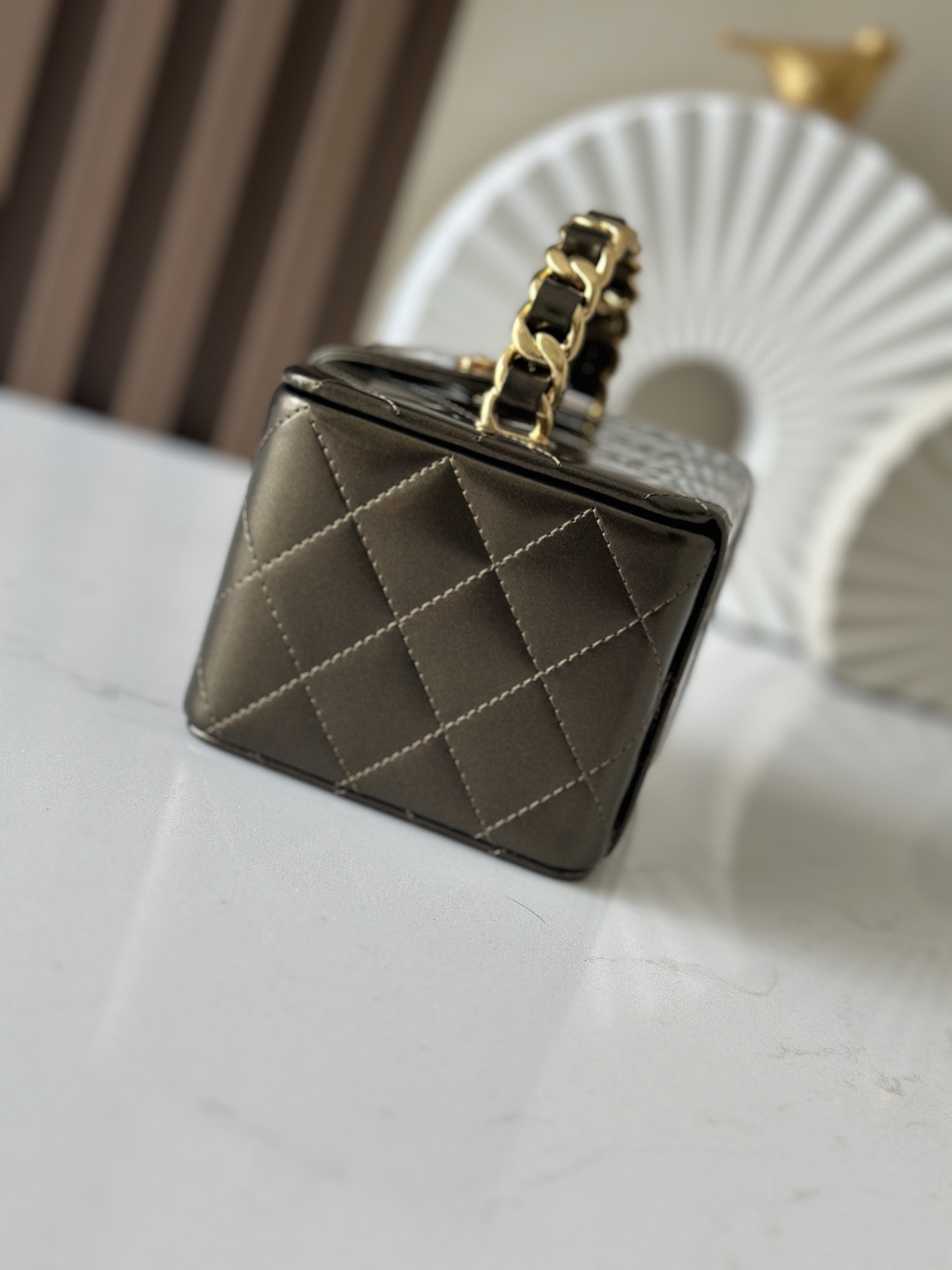 Ch**el vintage cosmetic bag 11x9.5x8.5cm
