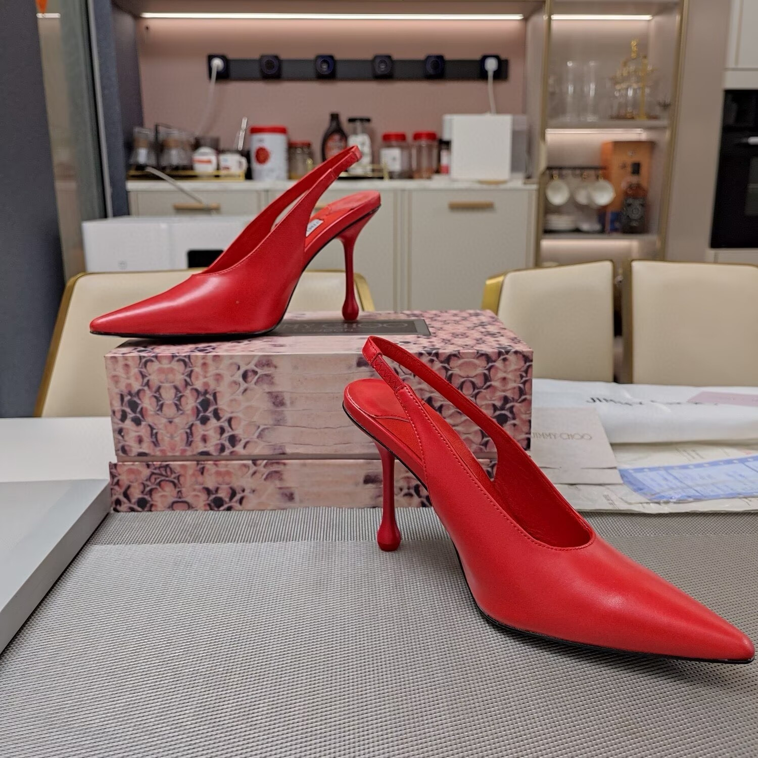 UA Jimmy Choo Leather Pumps 100mm