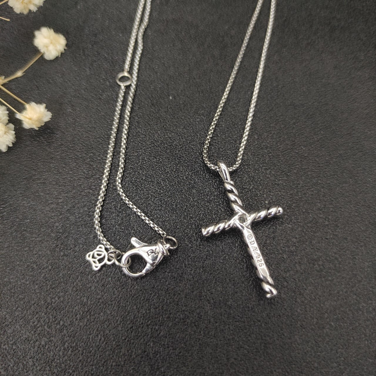 David Yurman Cross Necklace(Chain length 45+5cm delay chain Chain thickness 1.5mm)