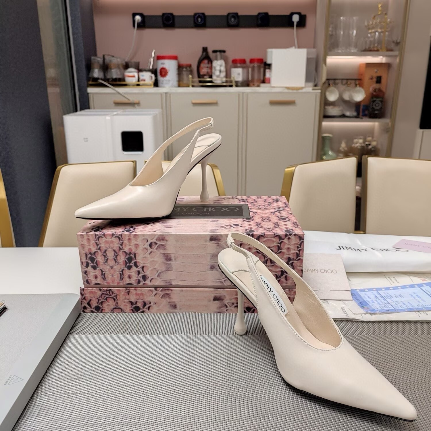 UA Jimmy Choo Leather Pumps 100mm
