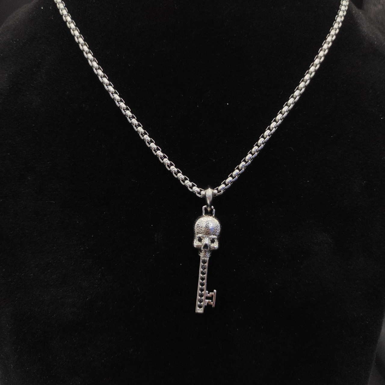 David Yurman Guru Head Key Necklace(Chain length 50+5cm delay chain Chain thickness 3mm)