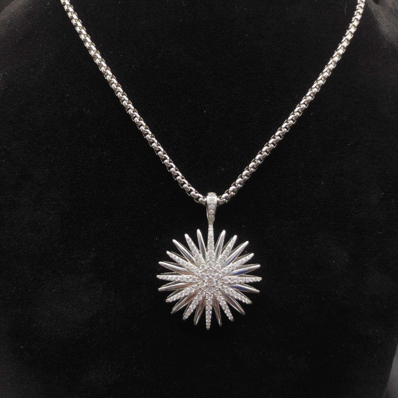 David Yurman sunflower full of D1am0nds Necklace(Chain length 50+5cm delay chain Chain thickness 3mm)