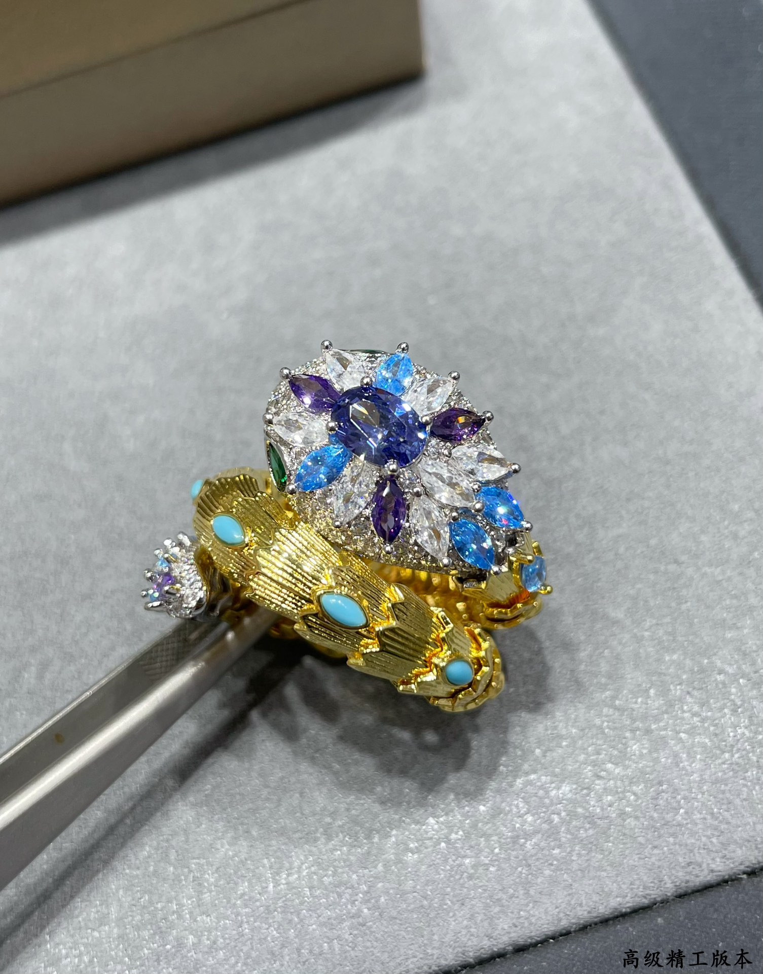 Bv1g*ai D1am0nd Princess Snake Ring