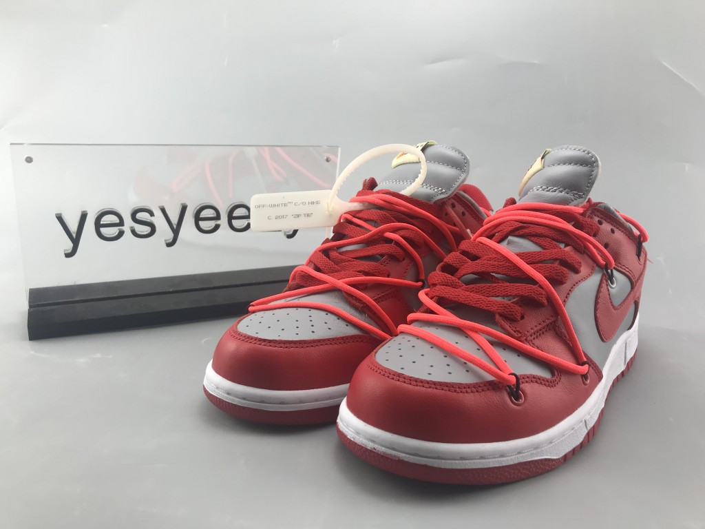 UA NIKE OFF-WHITE X DUNK LOW "UNIVERSITY RED"