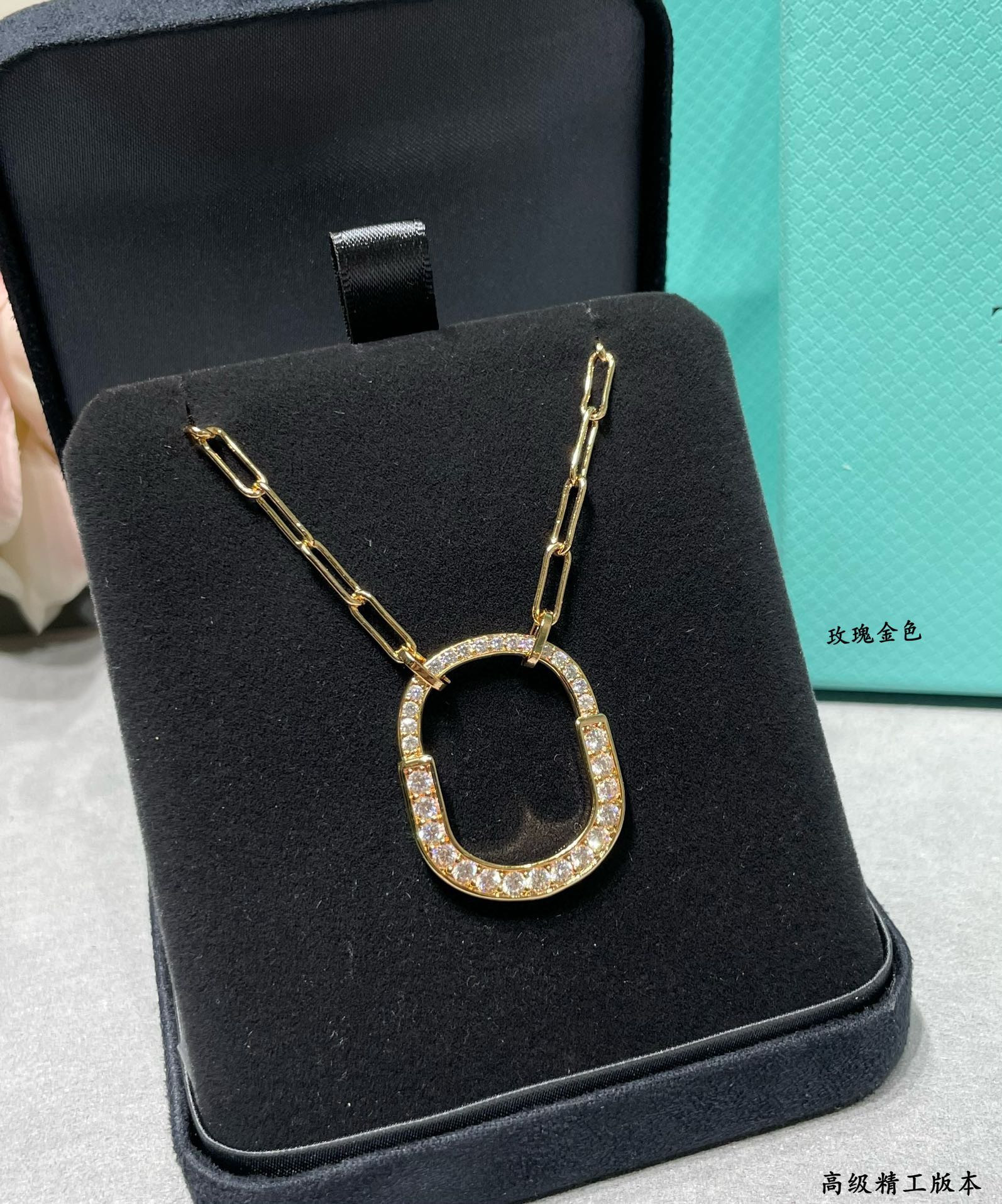 T*f*ny & Co. Full D1am0nd Lock Necklace