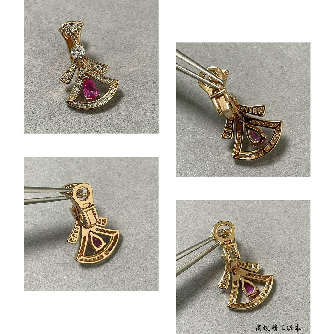 Bv1g*ai Red D1am0nd fan-shaped skirt Earrings