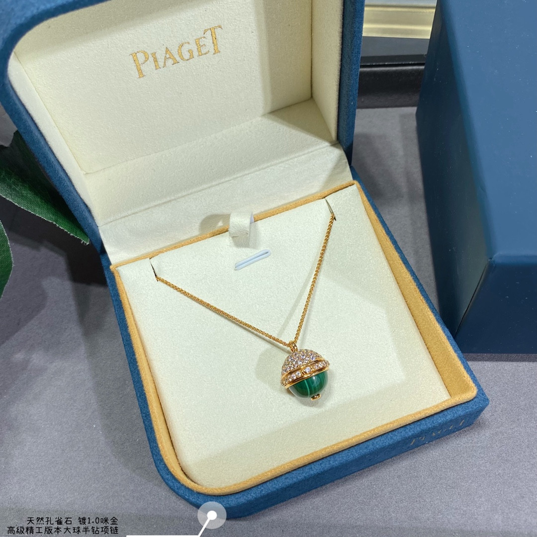 Piaget half-D1am0nd natural malachite large ball Necklace