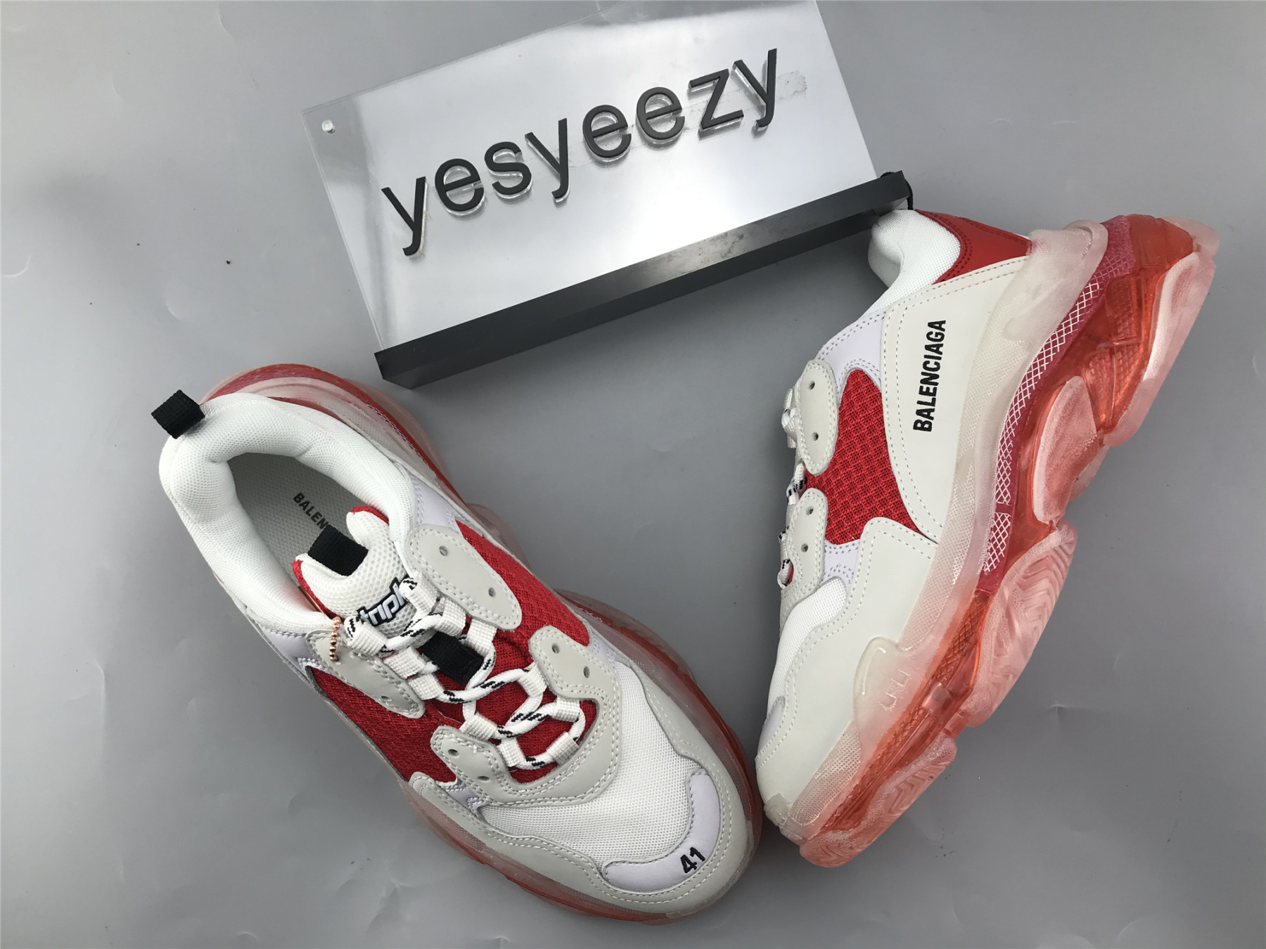 UA TRIPLE S SNEAKER WHITE RED AND GREY