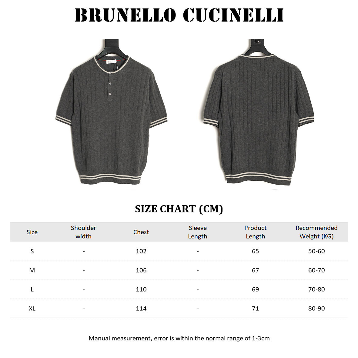 BRUNELLO CUCINELLI Knitting Short-sleeved T-shirt