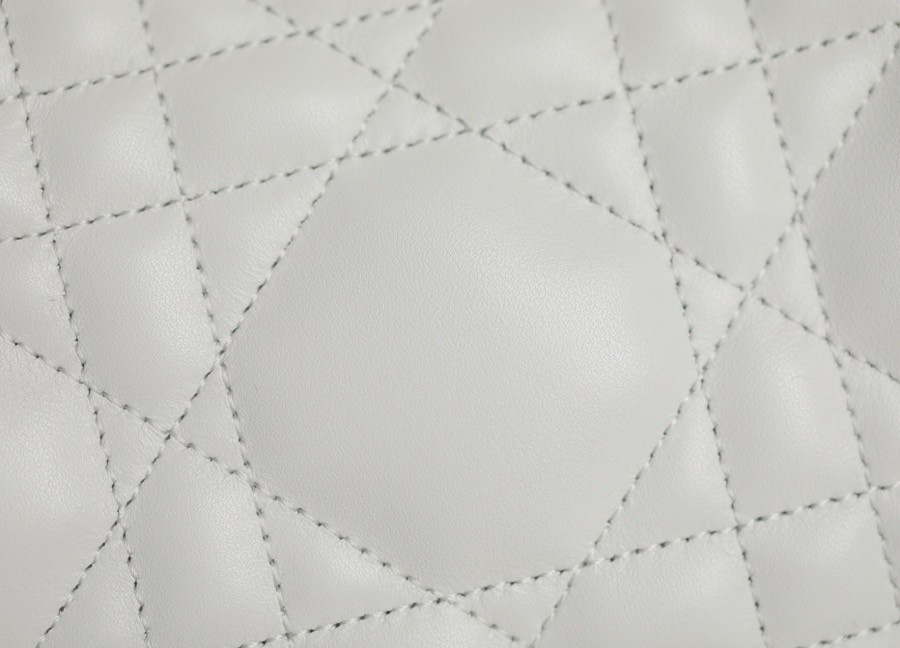 Lambskin Cannage Medium D10r Vibe Hobo Bag White