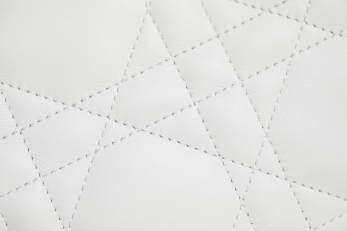 Lambskin Cannage Small D10r Vibe Hobo Bag White