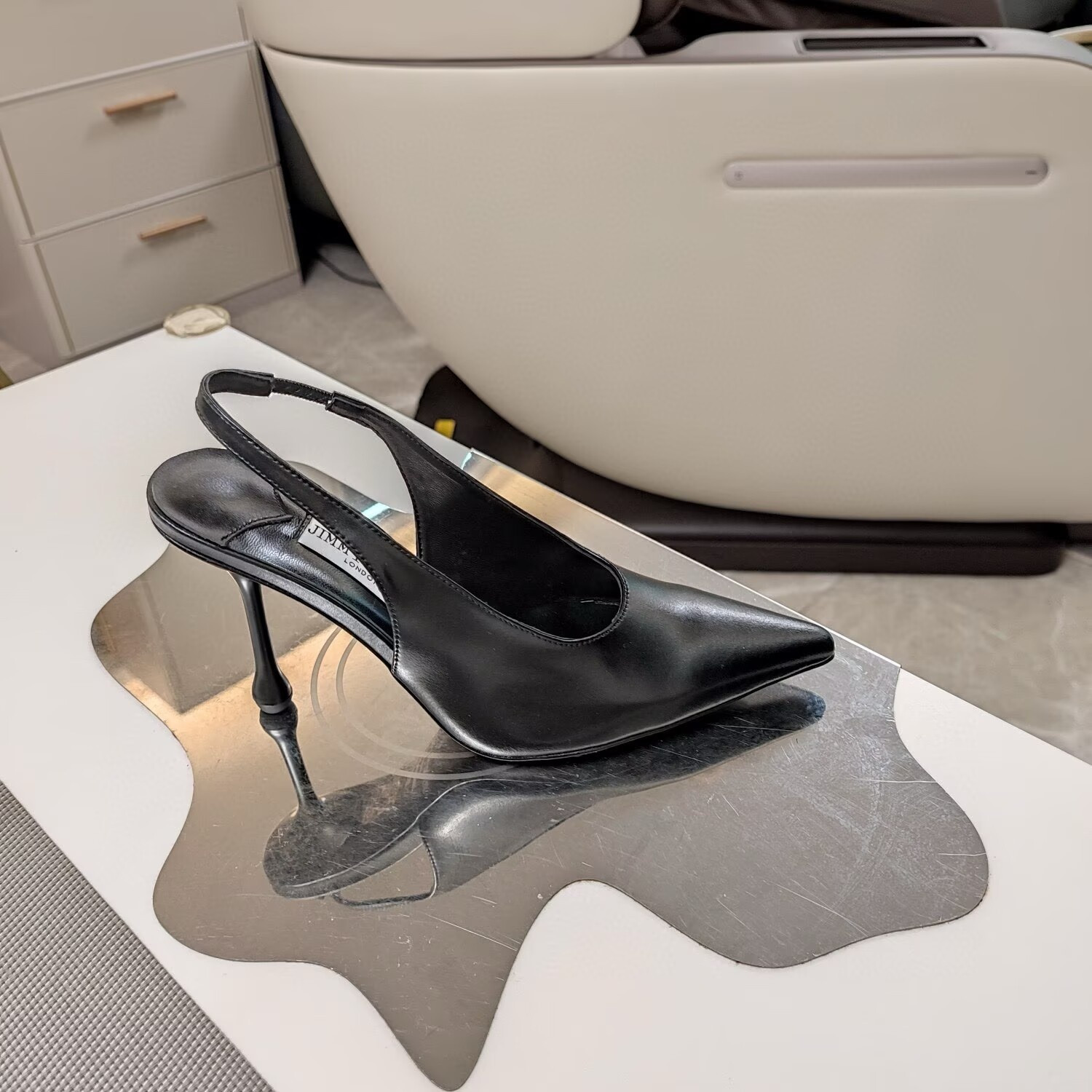 UA Jimmy Choo Leather Pumps 100mm