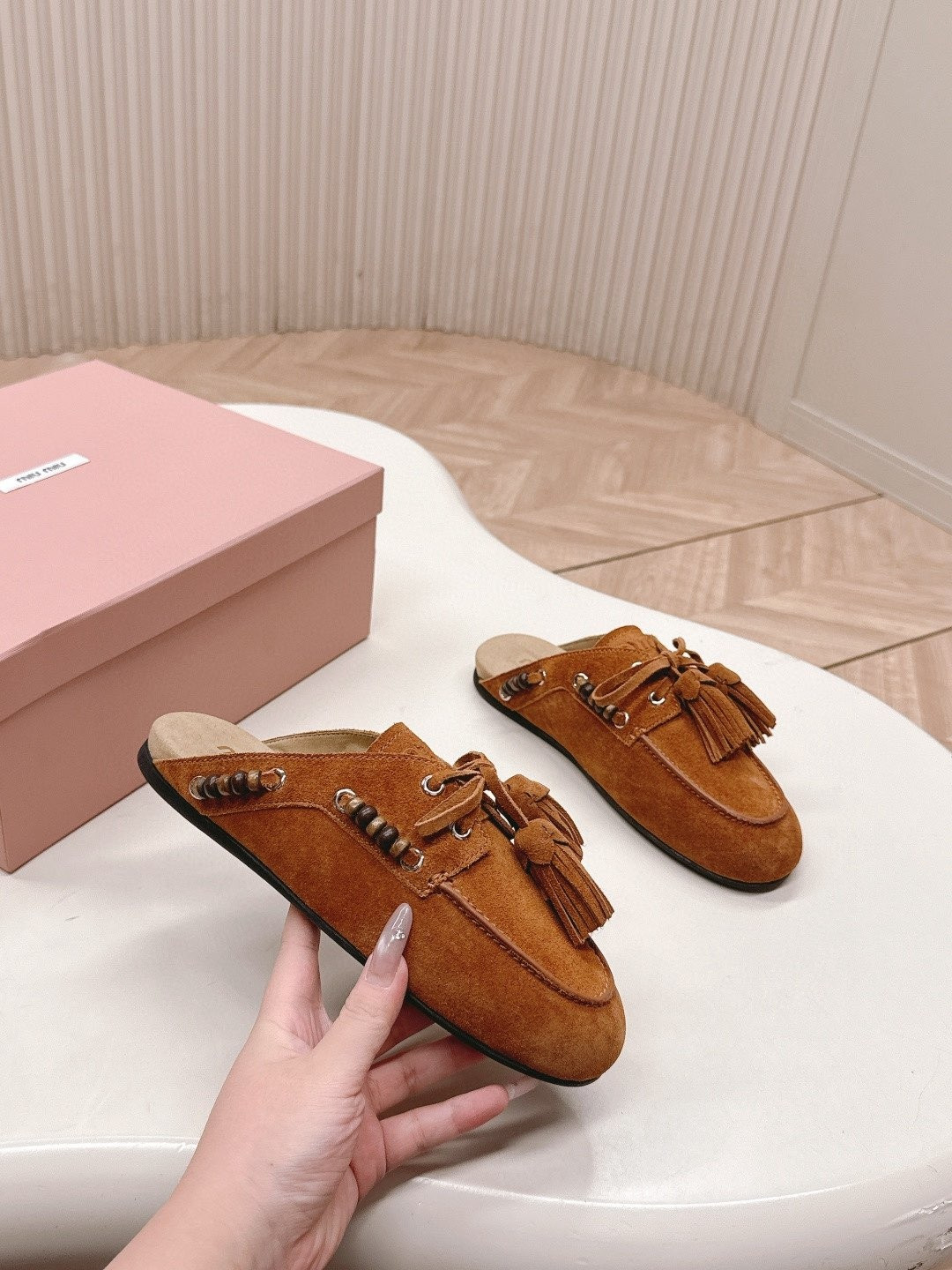 UA Miu Miu Tassel Mules