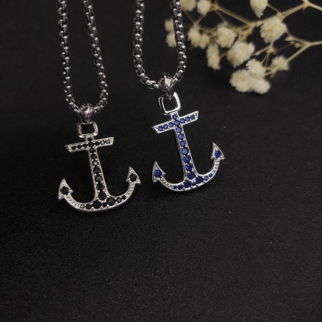 David Yurman sea ​​anchor Necklace(Chain length 50+5cm delay chain Chain thickness 3mm)