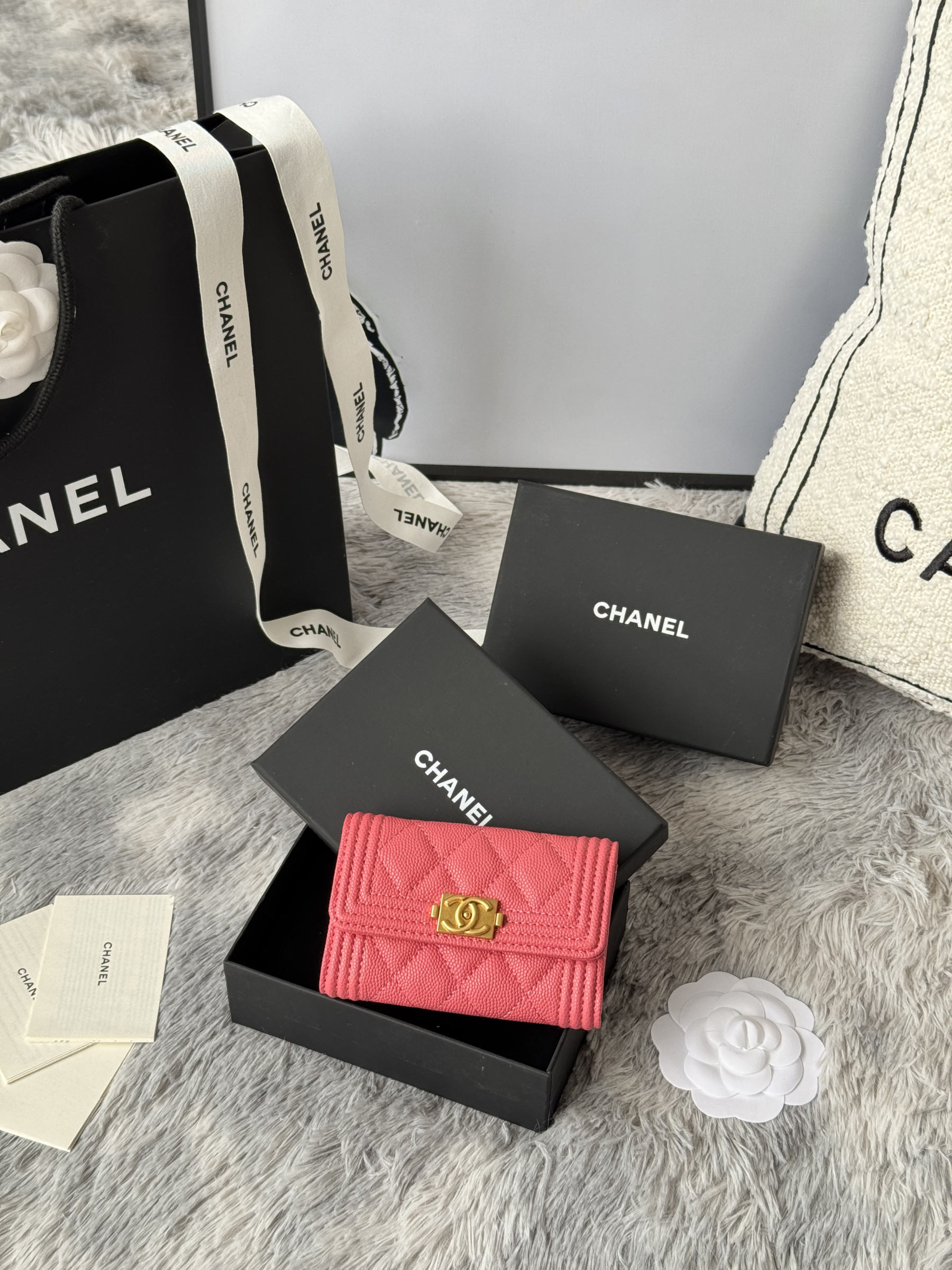 Ch**el boy Ch**el flap card holder a80603 7.5x11.3x2.1cm