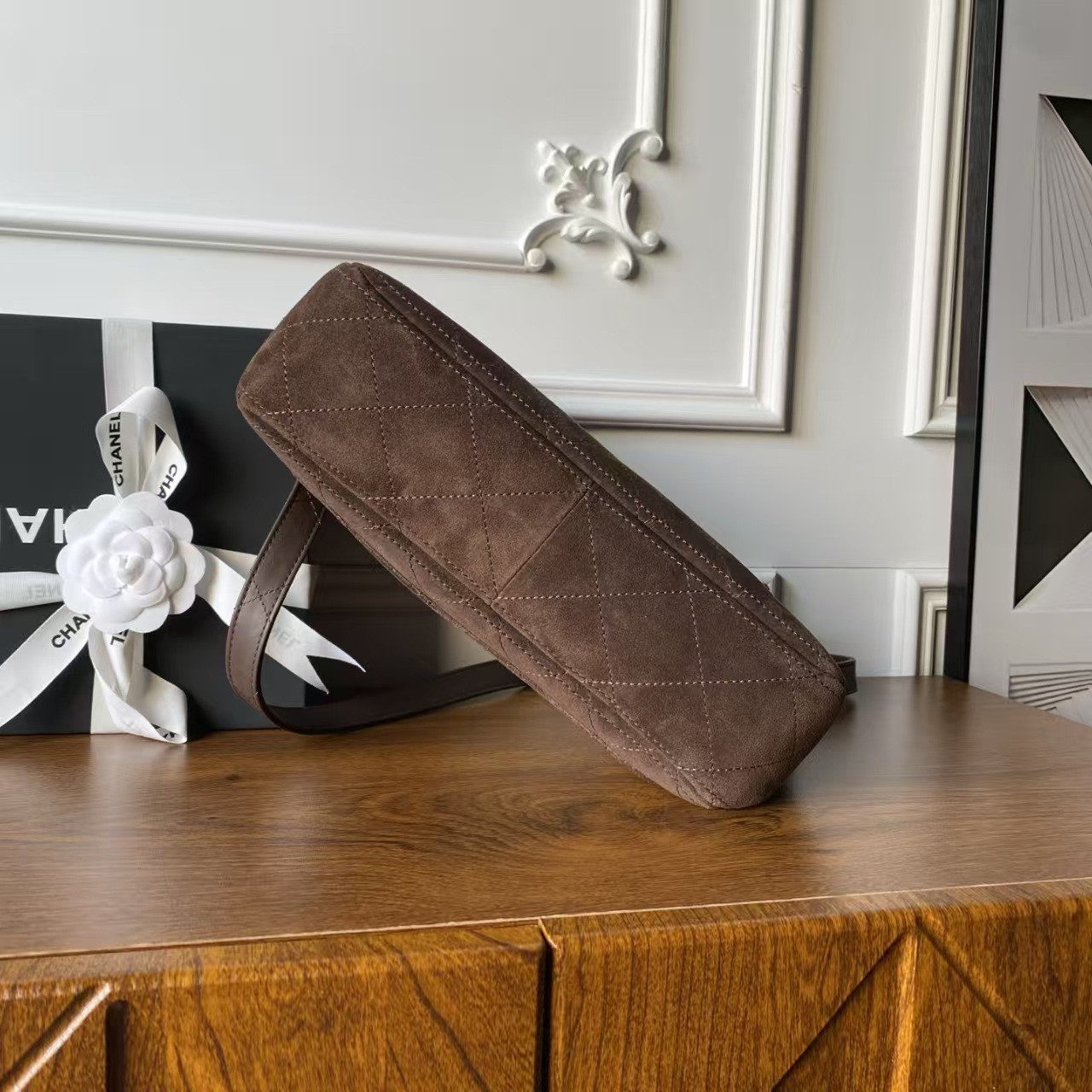 Ch**el Suede Handbag 24x30x8cm