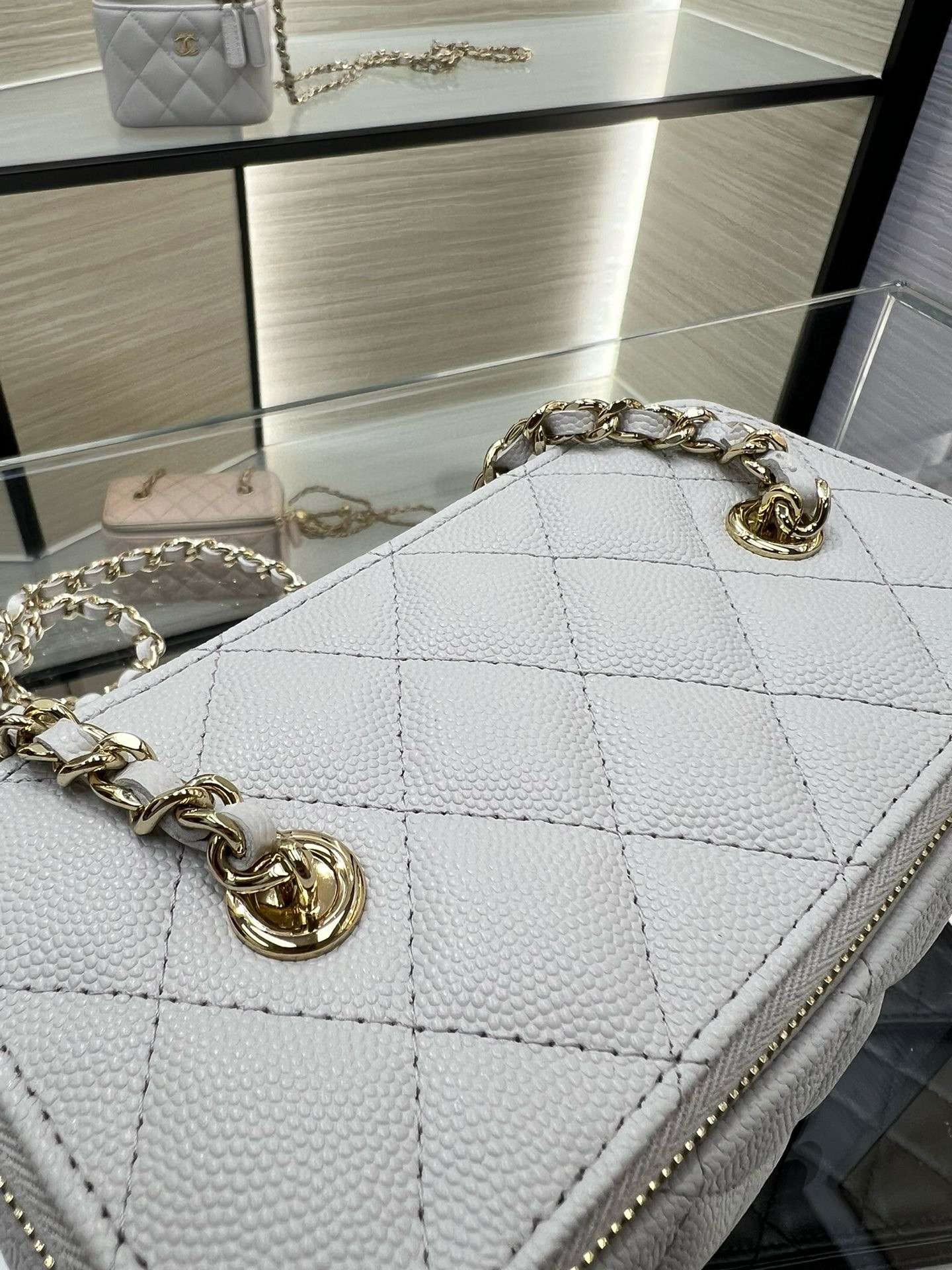 Ch**el Clutch With Chain 10x16x8cm