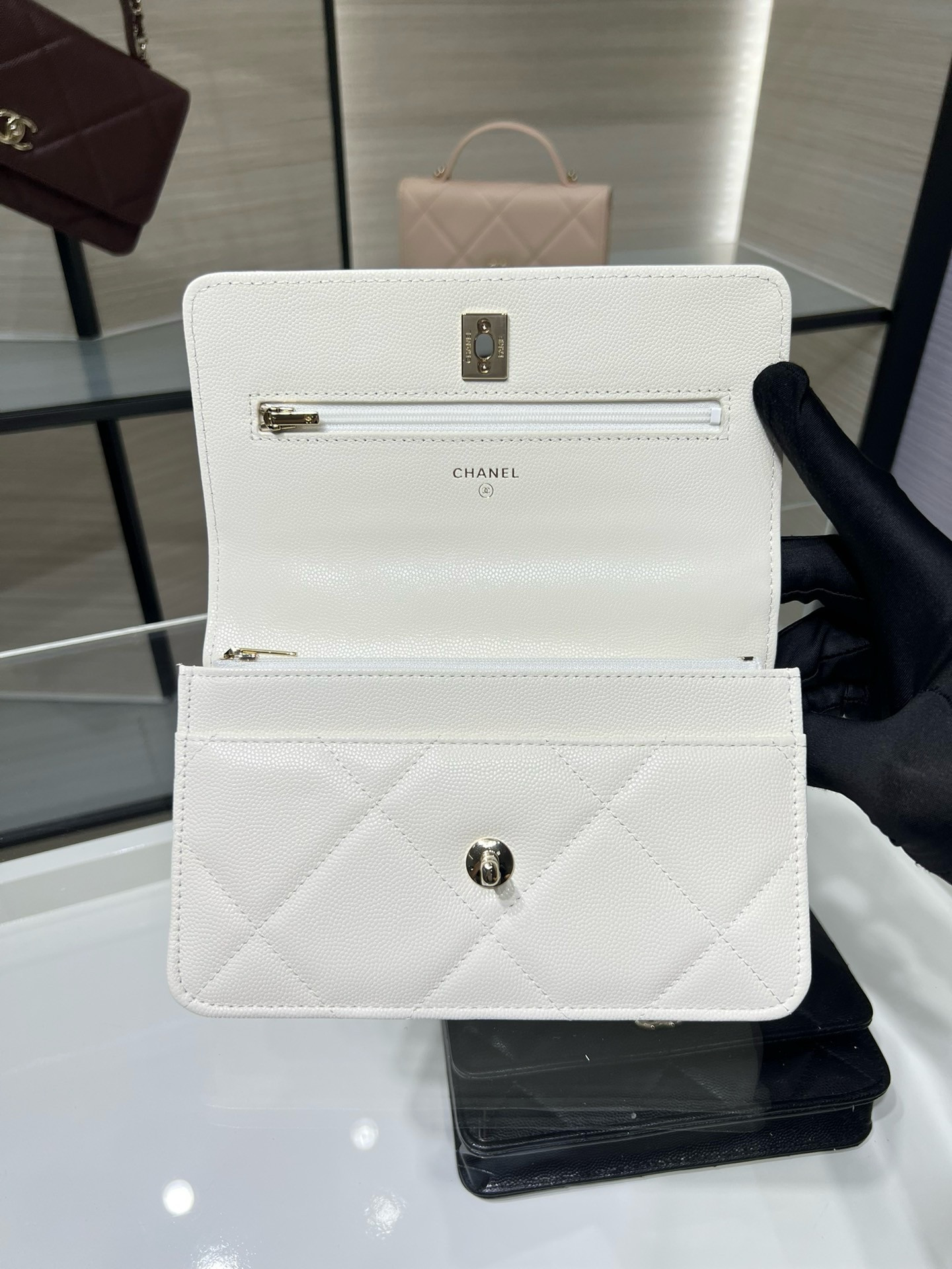 Ch**el flap bag with top handle 19x12x3.5cm