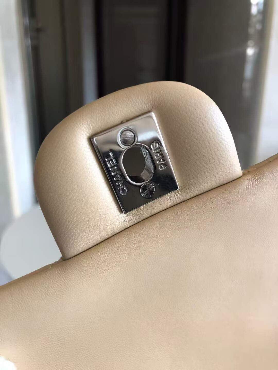 Ch**el Mini Classic Handbag Lambskin & Silver-Tone Metal 13.5x 17x8cm