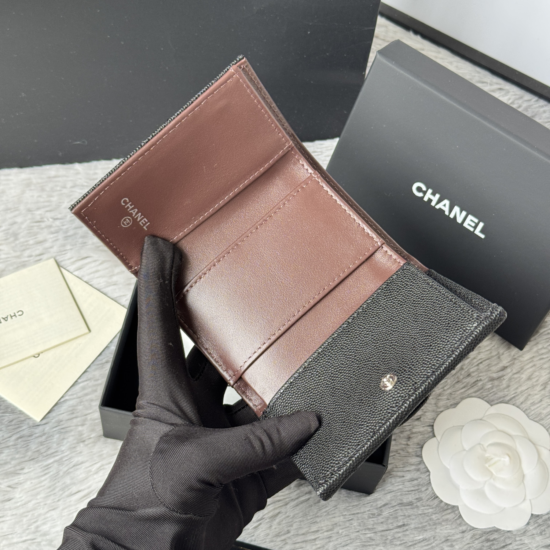 Ch**el card holder 10.5x7.5x3cm