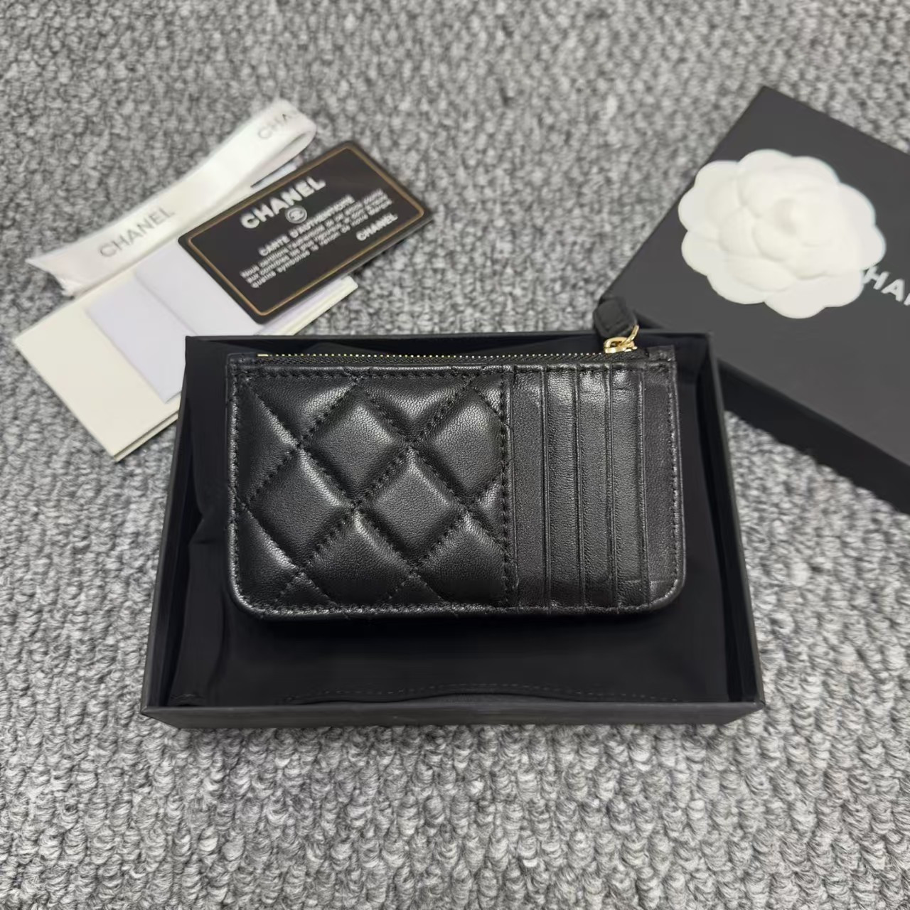 Ch**el classic quilted card holder/coin purse