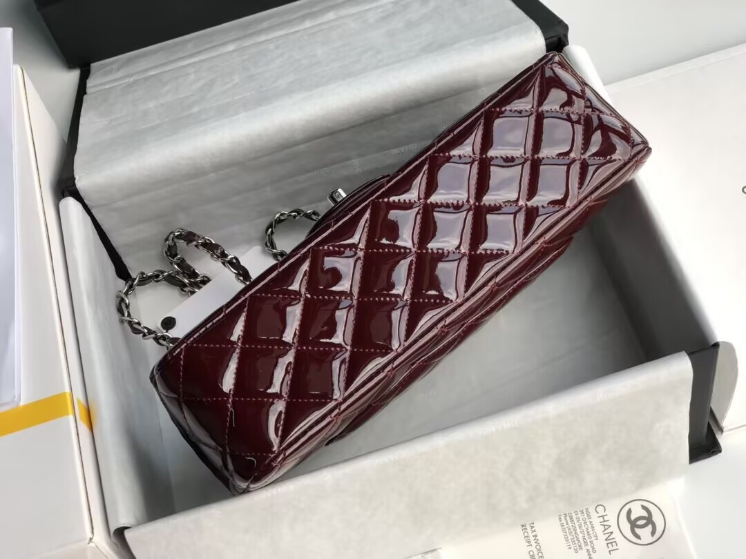 Ch**el  Classic Flap Bag Burgundy 25cm