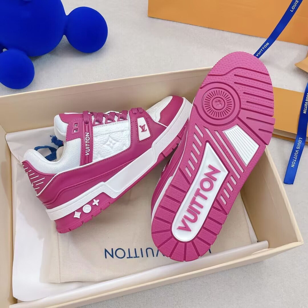 UA L0vis Vvtt0n LV Trainer Low White Fuchsia