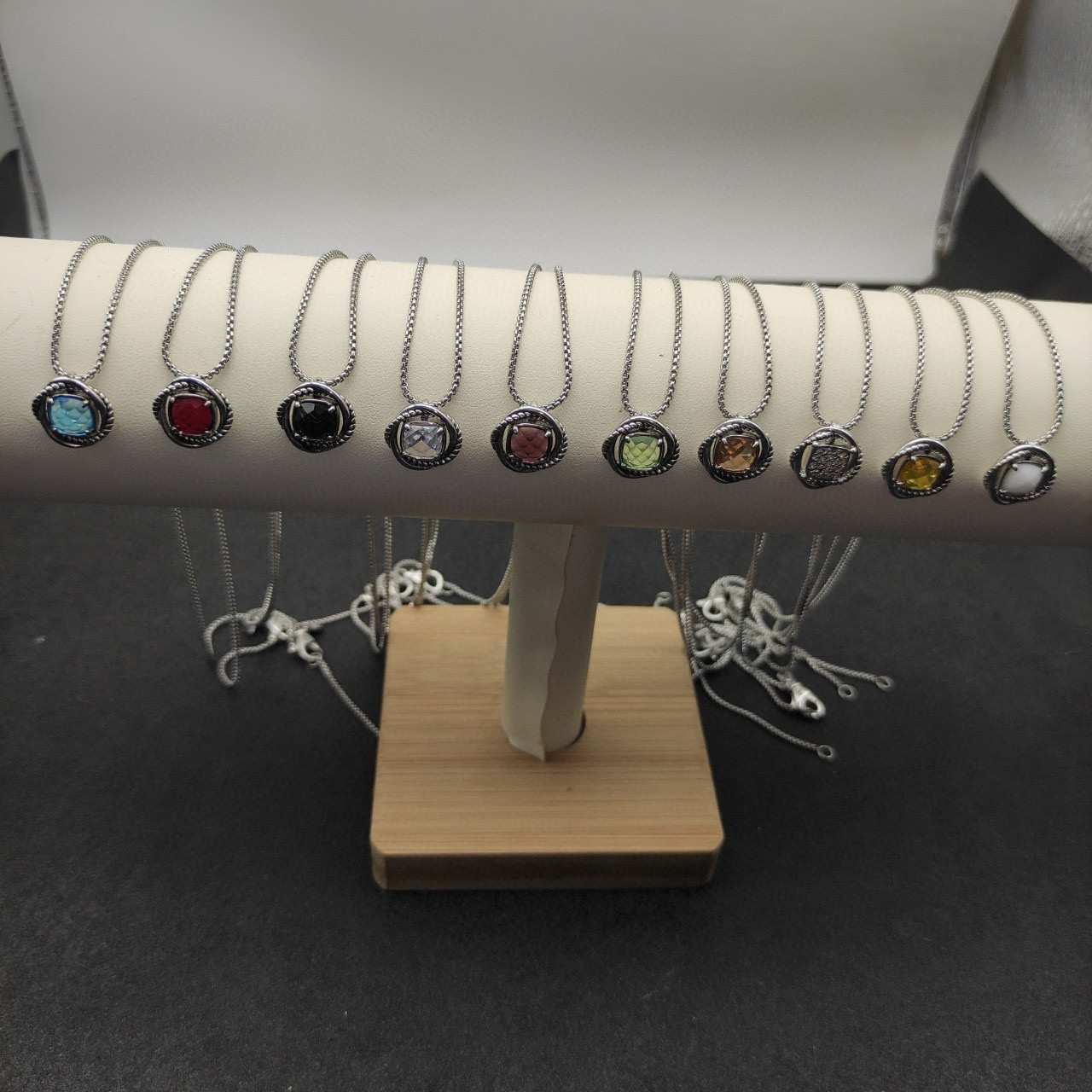 David Yurman Square D1am0nd Necklace(Main stone 7mm, chain thickness 1.5mm, length 45+5cm delay chain)