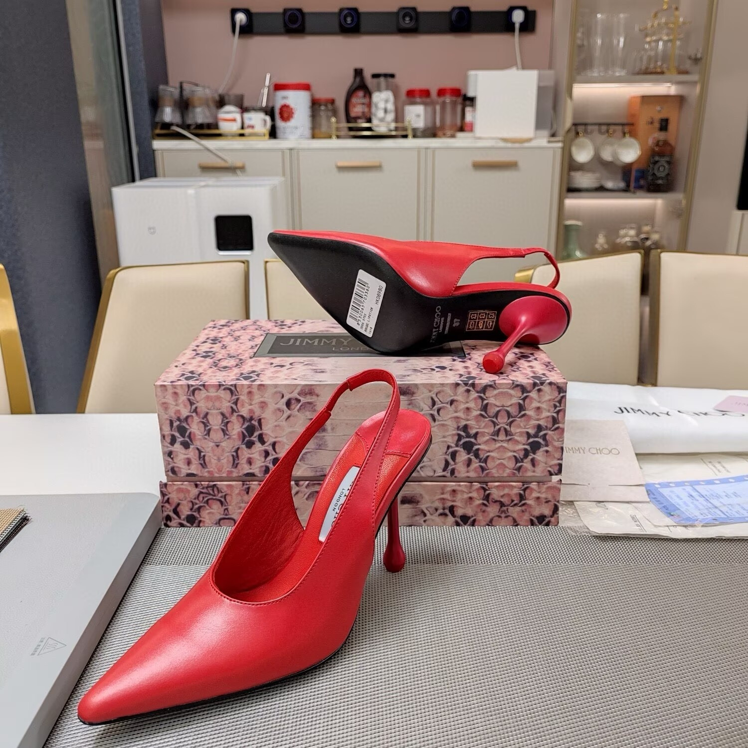 UA Jimmy Choo Leather Pumps 100mm