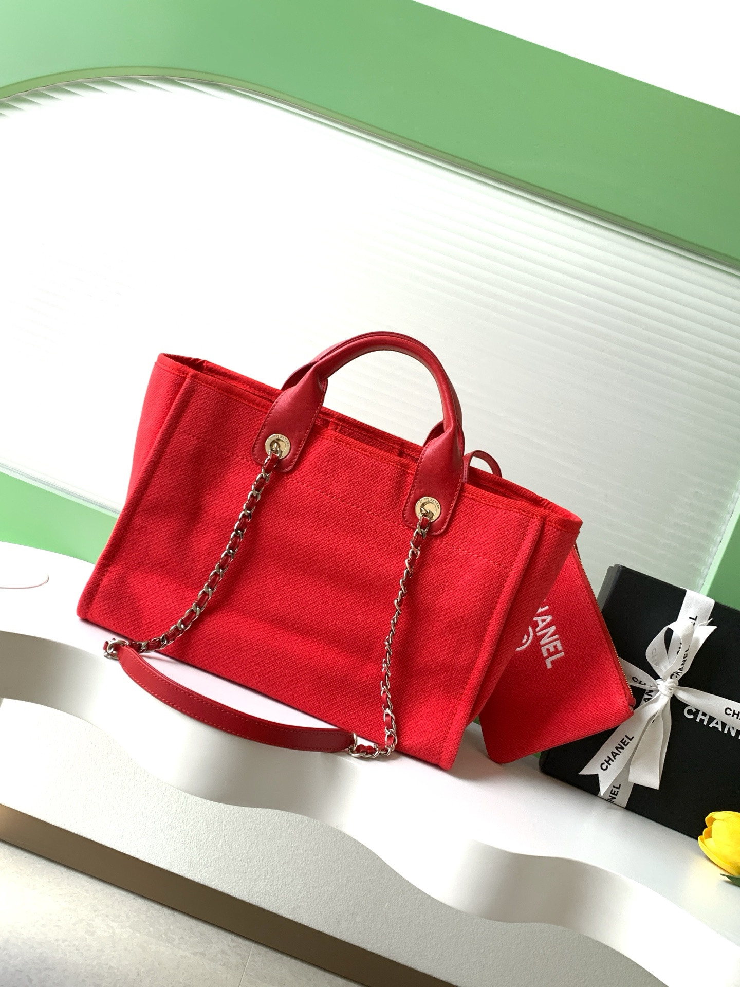 Ch**el deauville tote shopping bag 33x22x13cm