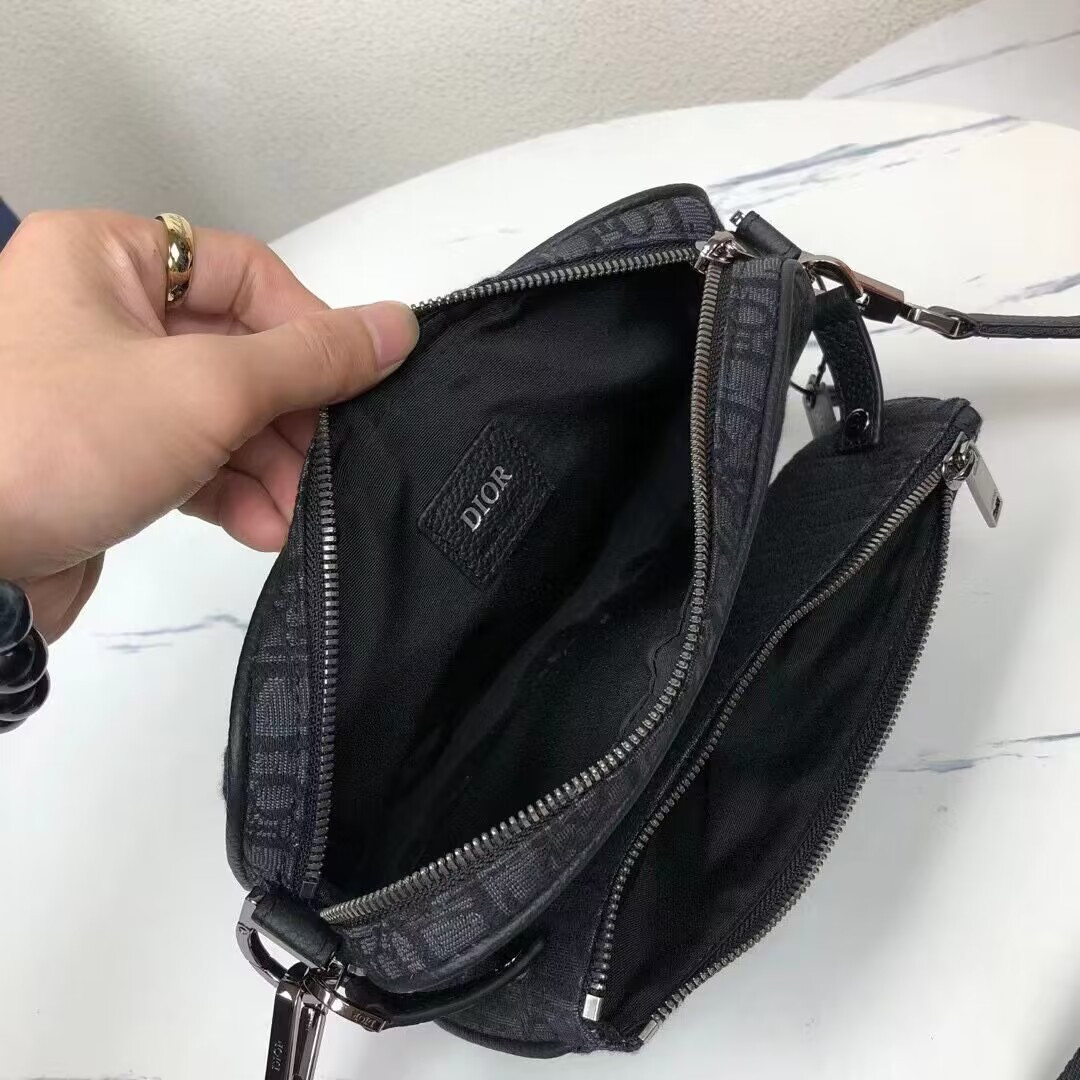 D10r Saddle Triple Pouch Black D10r Oblique Jacquard 18x25x5CM