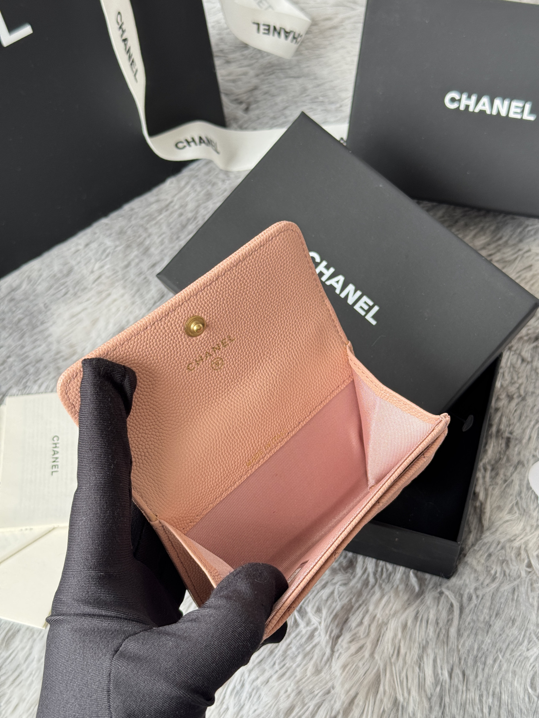 Ch**el boy Ch**el flap card holder a80603 7.5x11.3x2.1cm