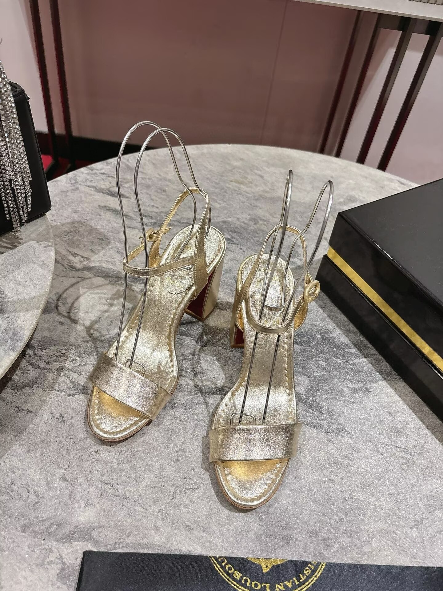 UA Christian Louboutin Miss Jane Leather Sandals(Customized, no exchange no return, about 15 days)