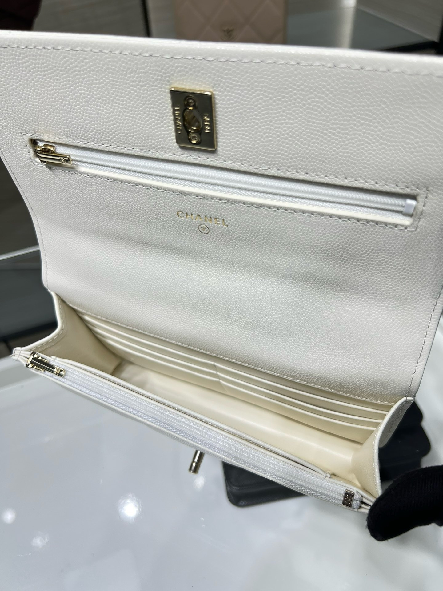 Ch**el flap bag with top handle 19x12x3.5cm