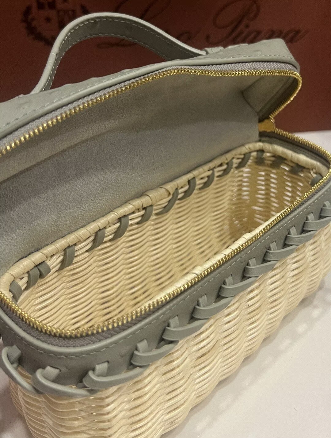 Loro Piana Extra Pocket L19 Wicker Bag 19 x 11.5 x 7cm