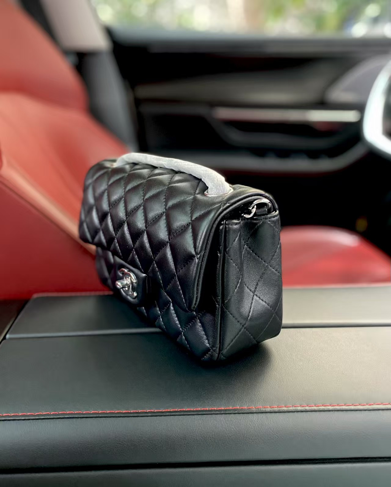 Ch**el Mini Flap Bag Black 12x20x6cm