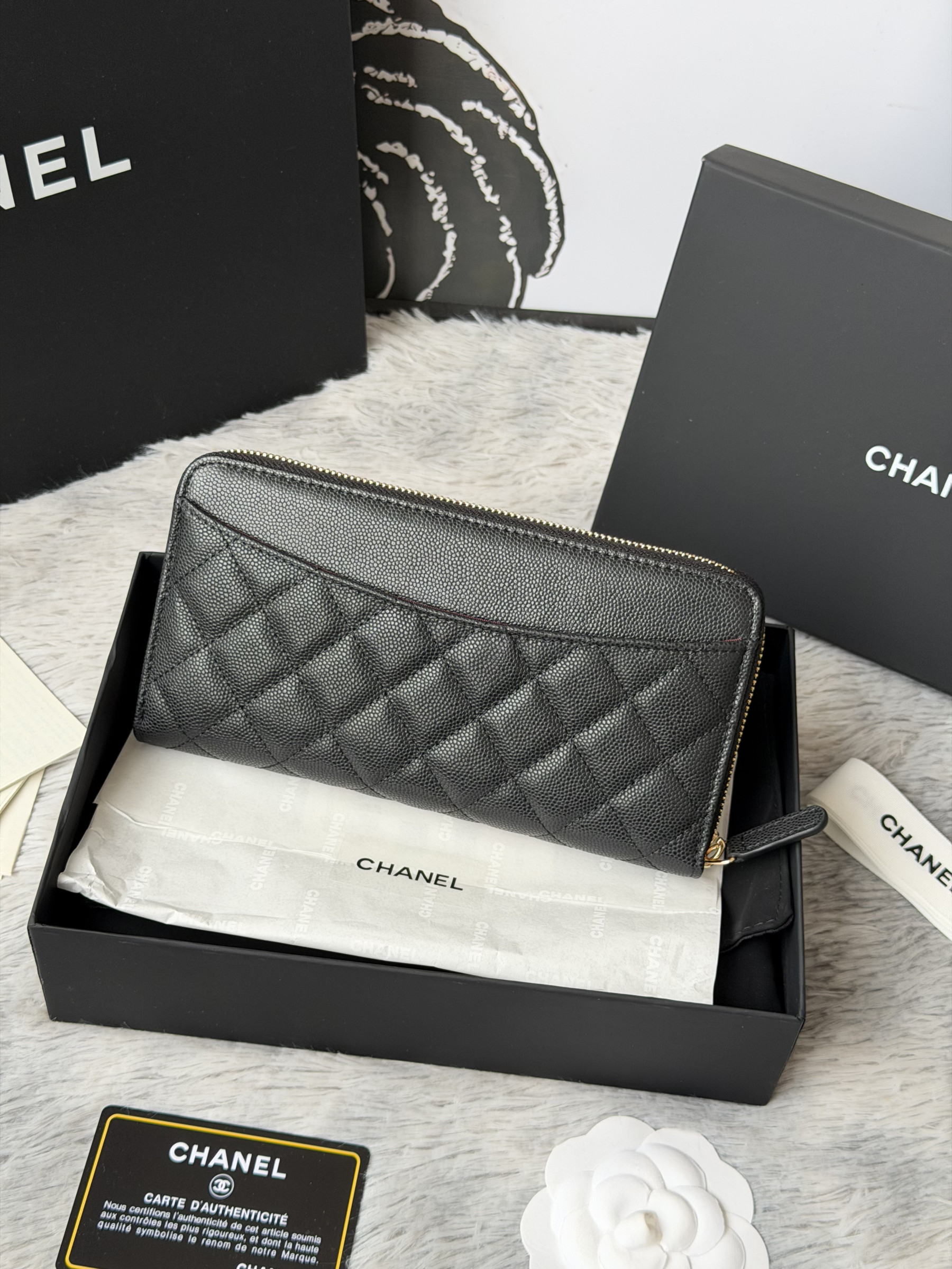 Ch**el zip around wallet 80758 10x19x3cm