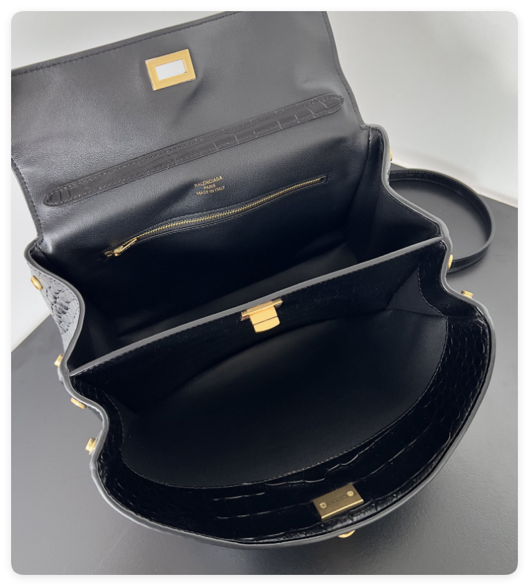 Ba1en*iaga Rodeo Mediun Croc-Embossed Top-Handle Bag 35x23.3x10.9cm