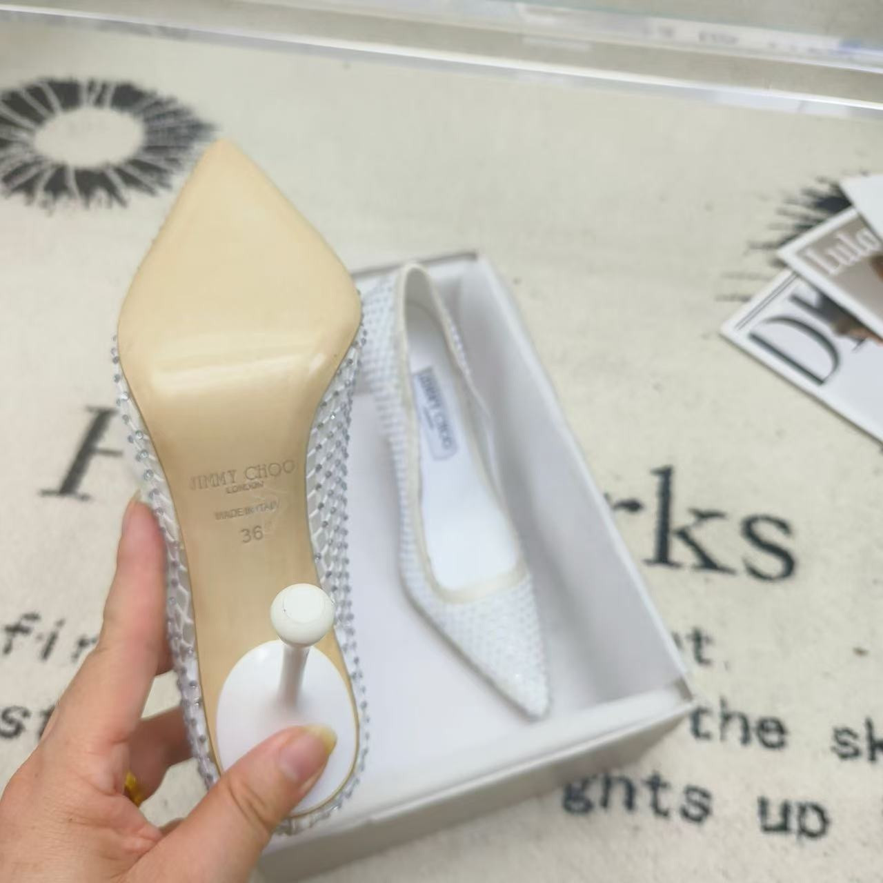 UA J1m*y Ch00 White Mesh Pumps