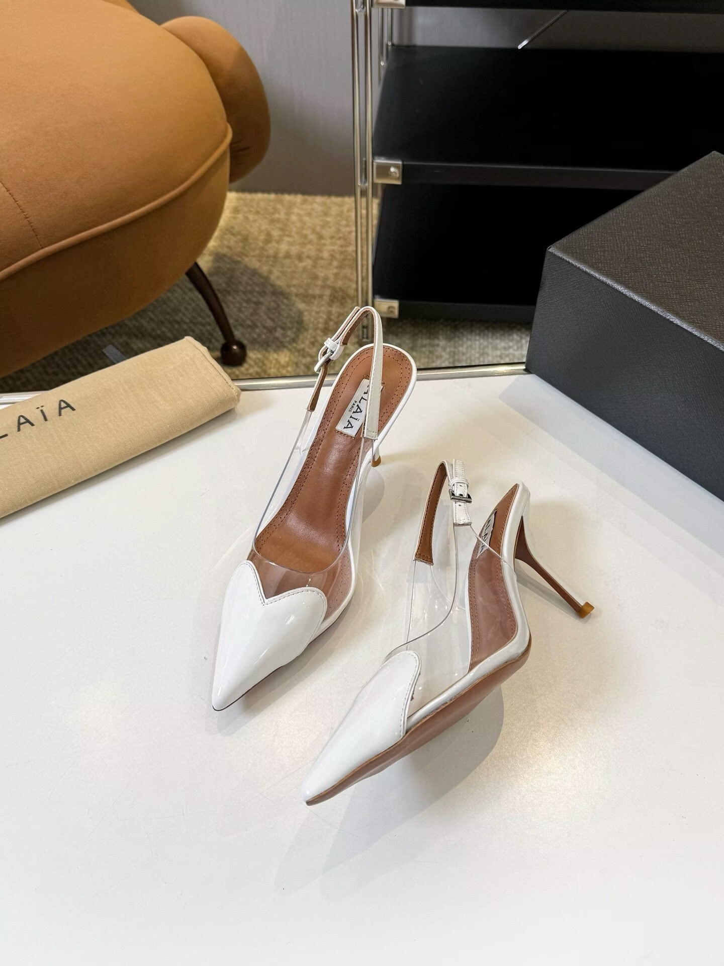 UA A1a1a Le Coeur Plexi Heart-Toe Slingback Pump