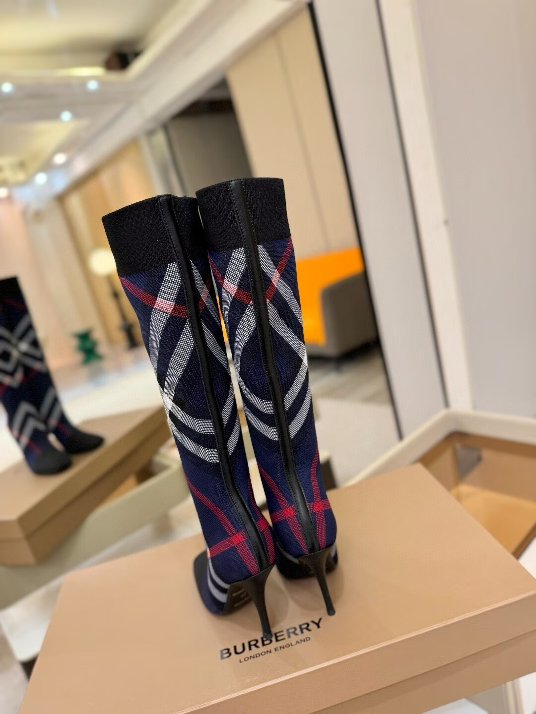 UA Burberry Check High Boots
