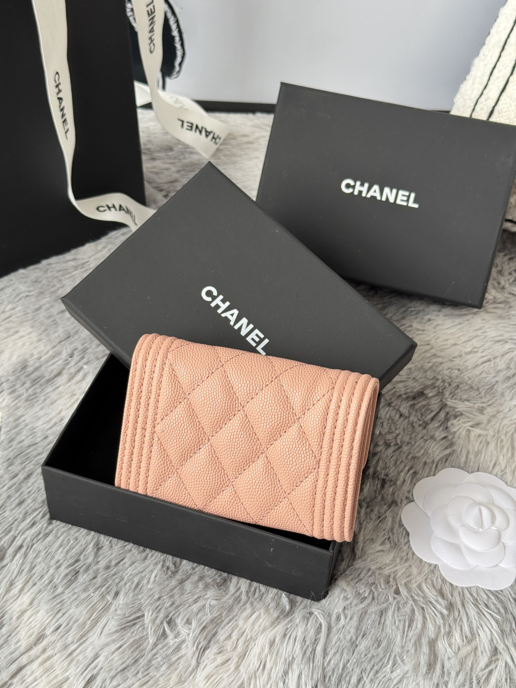 Ch**el boy Ch**el flap card holder a80603 7.5x11.3x2.1cm