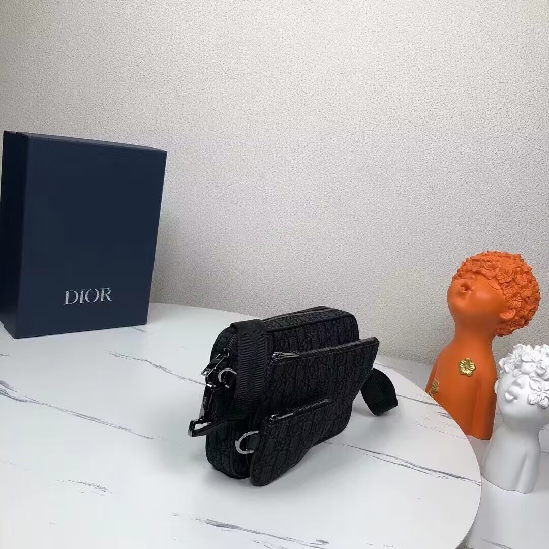 D10r Saddle Triple Pouch Black D10r Oblique Jacquard 18x25x5CM