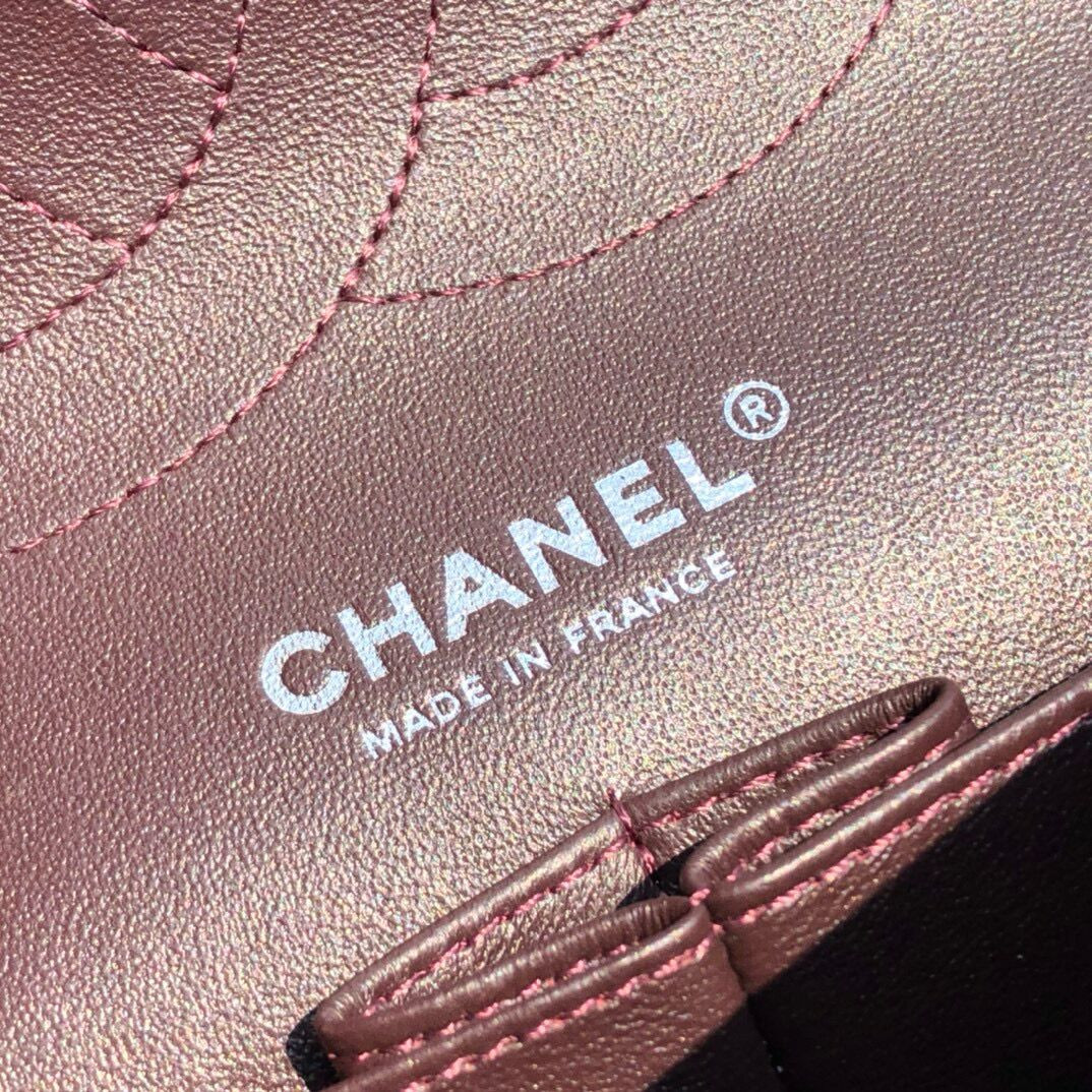 Ch**el Classic Flap Jumbo 30cm CF black Silver  7.6 × 11.7 × 3.9 in