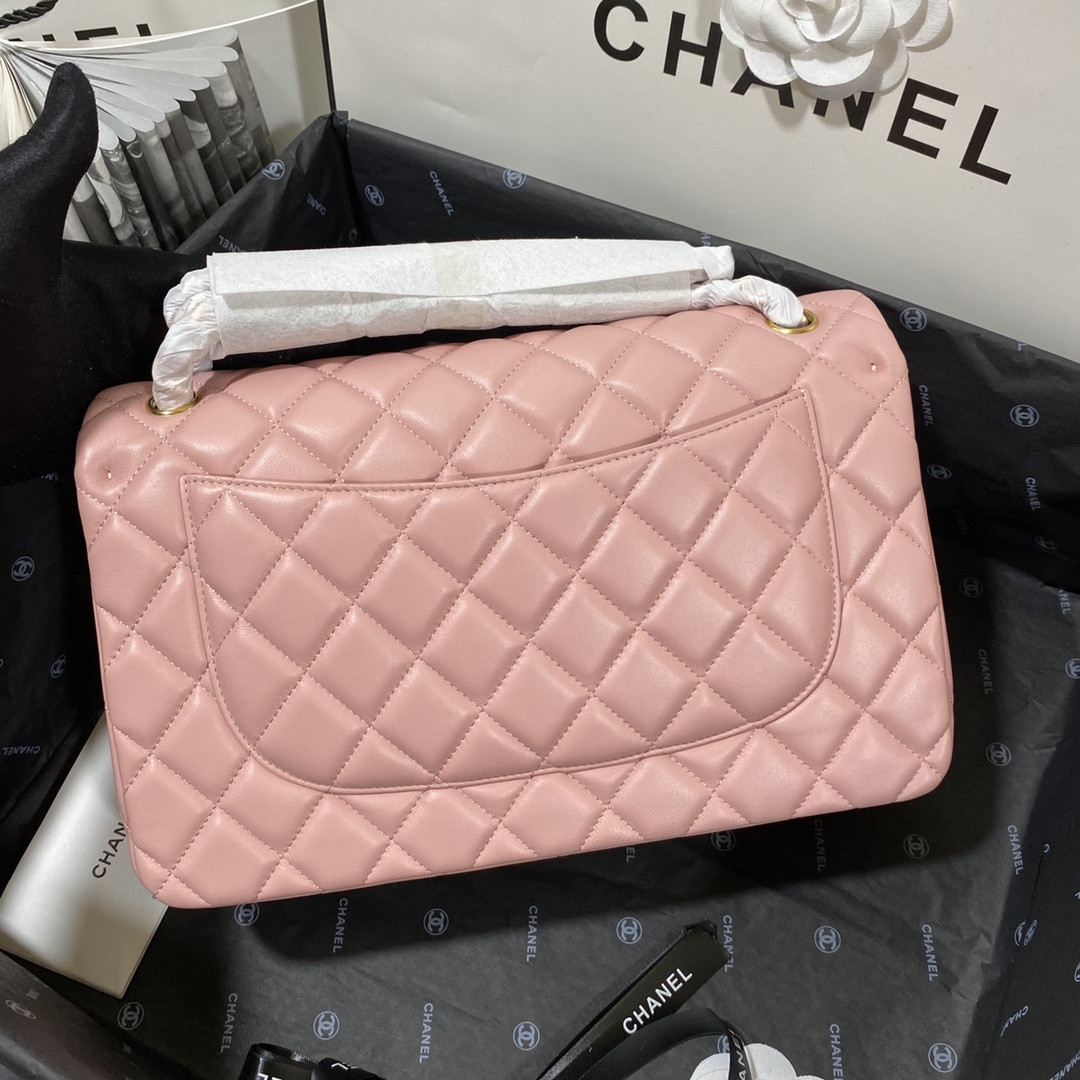 Ch**el CLASSIC FLAP JUMBO 30CM CF PINK GOLD 7.6 × 11.7 × 3.9 in
