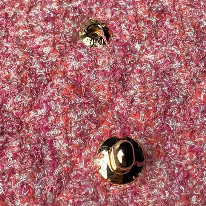 Ch**el CLASSIC 11.12 HANDBAG Tweed & Gold-Tone Metal 6 × 9.9 × 2.5 in